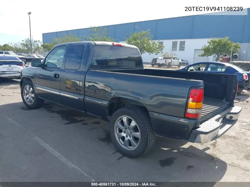 2004 GMC Sierra 1500 Sle VIN: 2GTEC19V941108239 Lot: 40561731