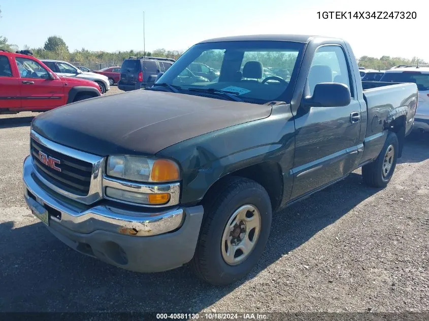 2004 GMC Sierra 1500 VIN: 1GTEK14X34Z247320 Lot: 40581130