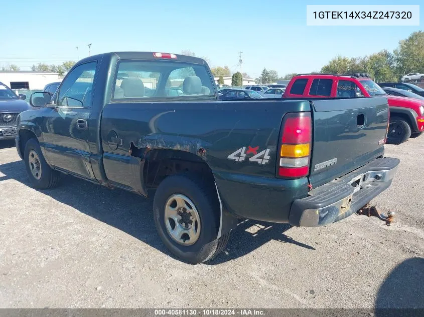 2004 GMC Sierra 1500 VIN: 1GTEK14X34Z247320 Lot: 40581130