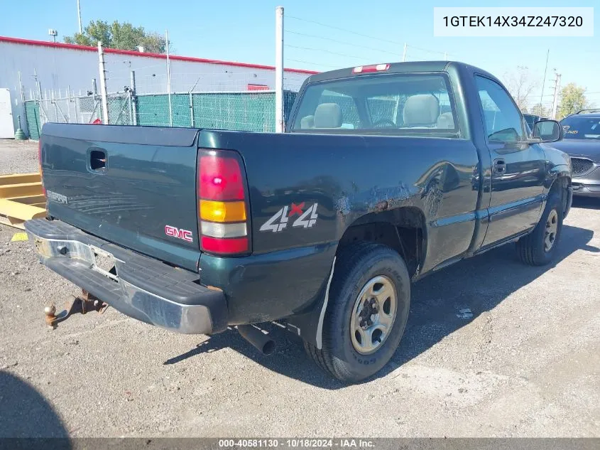 2004 GMC Sierra 1500 VIN: 1GTEK14X34Z247320 Lot: 40581130