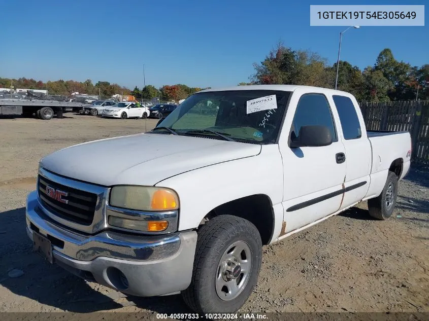 2004 GMC Sierra 1500 VIN: 1GTEK19T54E305649 Lot: 40597533