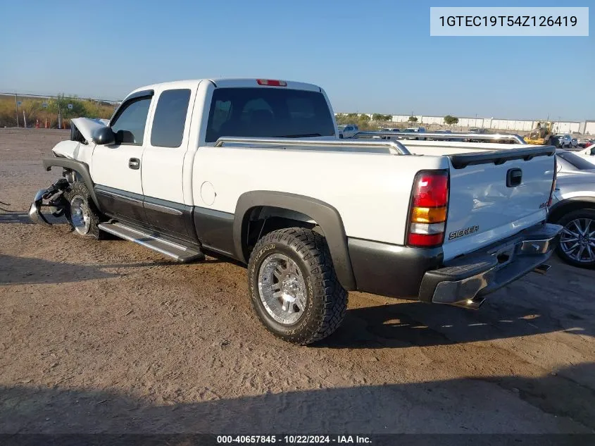 2004 GMC Sierra 1500 Sle VIN: 1GTEC19T54Z126419 Lot: 40657845