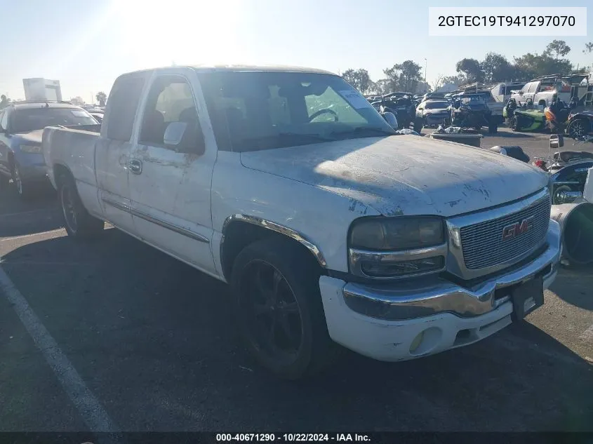 2004 GMC Sierra 1500 Sle VIN: 2GTEC19T941297070 Lot: 40671290