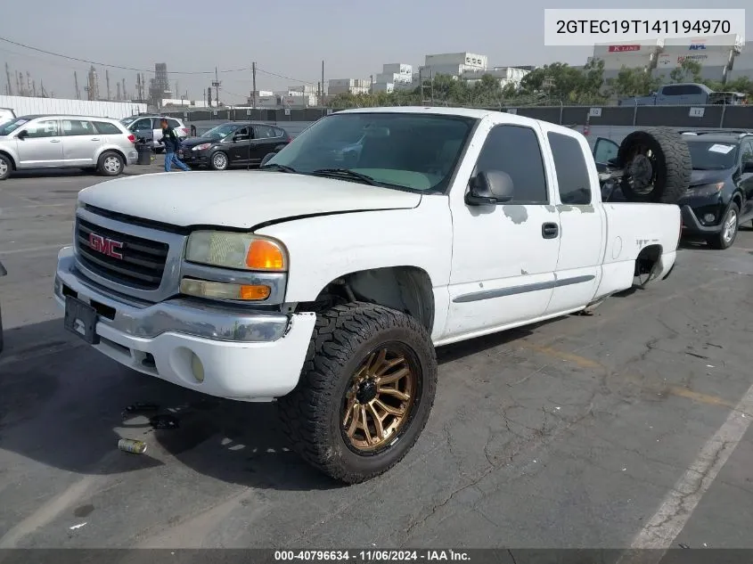 2004 GMC Sierra 1500 Sle VIN: 2GTEC19T141194970 Lot: 40796634