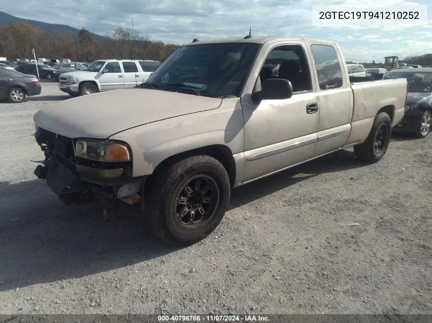 2004 GMC Sierra 1500 Sle VIN: 2GTEC19T941210252 Lot: 40796766