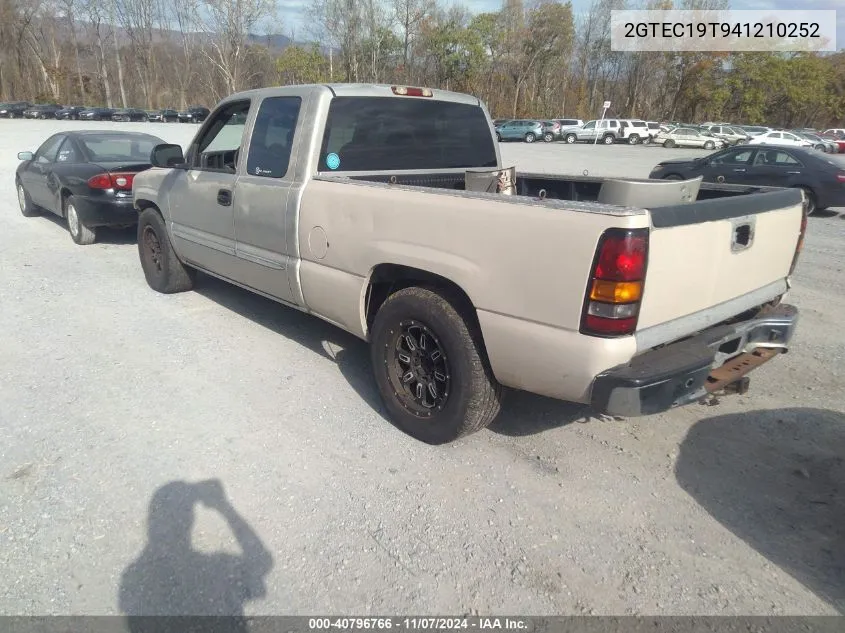 2004 GMC Sierra 1500 Sle VIN: 2GTEC19T941210252 Lot: 40796766