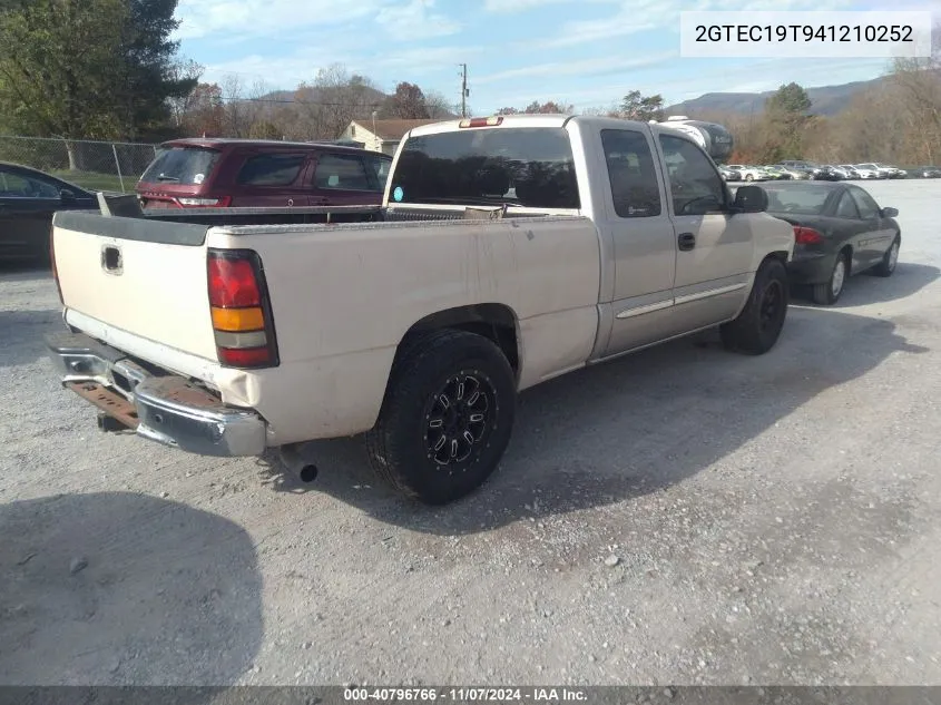 2004 GMC Sierra 1500 Sle VIN: 2GTEC19T941210252 Lot: 40796766