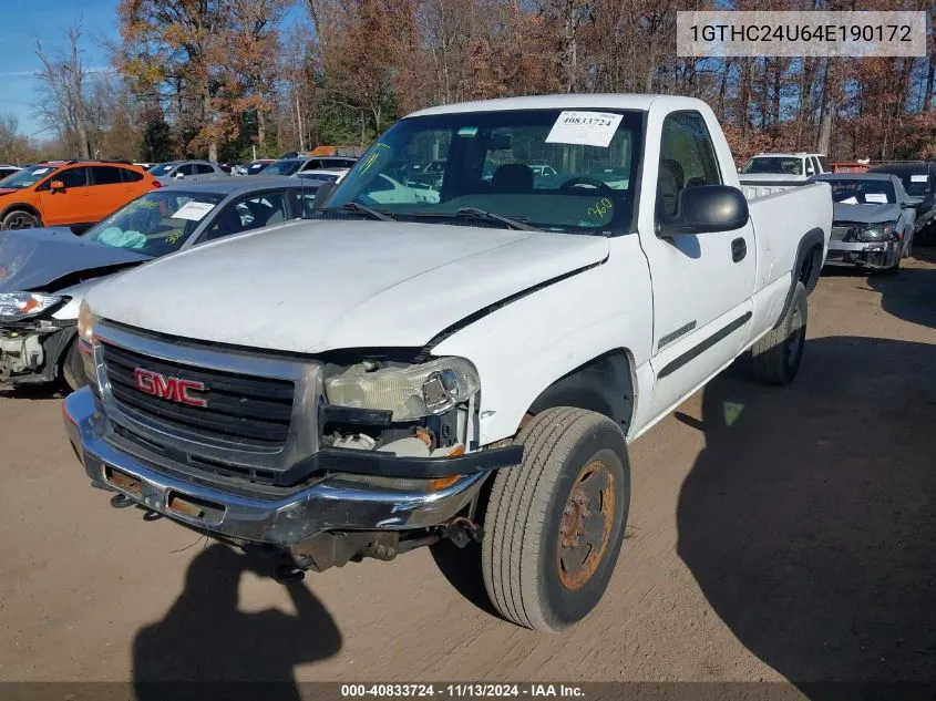 2004 GMC Sierra 2500Hd VIN: 1GTHC24U64E190172 Lot: 40833724