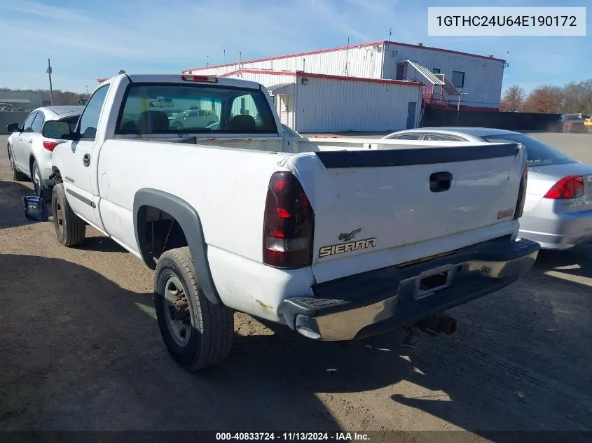 2004 GMC Sierra 2500Hd VIN: 1GTHC24U64E190172 Lot: 40833724