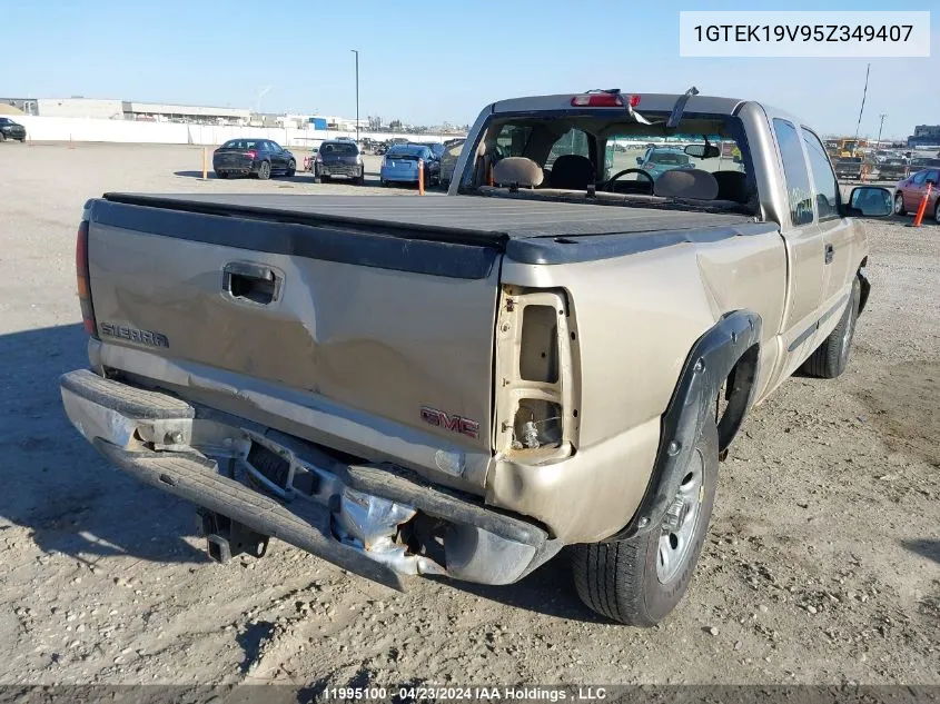 2005 GMC Sierra 1500 VIN: 1GTEK19V95Z349407 Lot: 11995100