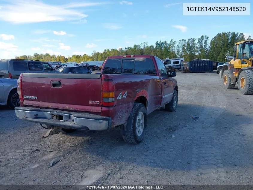 2005 GMC Sierra 1500 VIN: 1GTEK14V95Z148520 Lot: 12116476