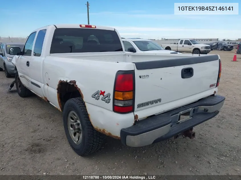 2005 GMC Sierra 1500 VIN: 1GTEK19B45Z146141 Lot: 12118780