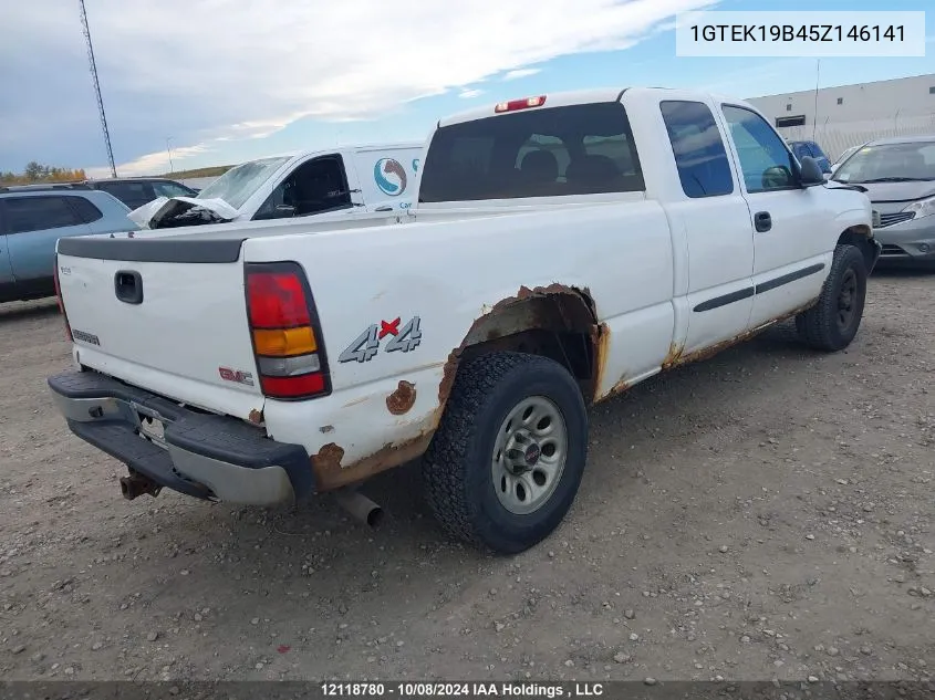 2005 GMC Sierra 1500 VIN: 1GTEK19B45Z146141 Lot: 12118780