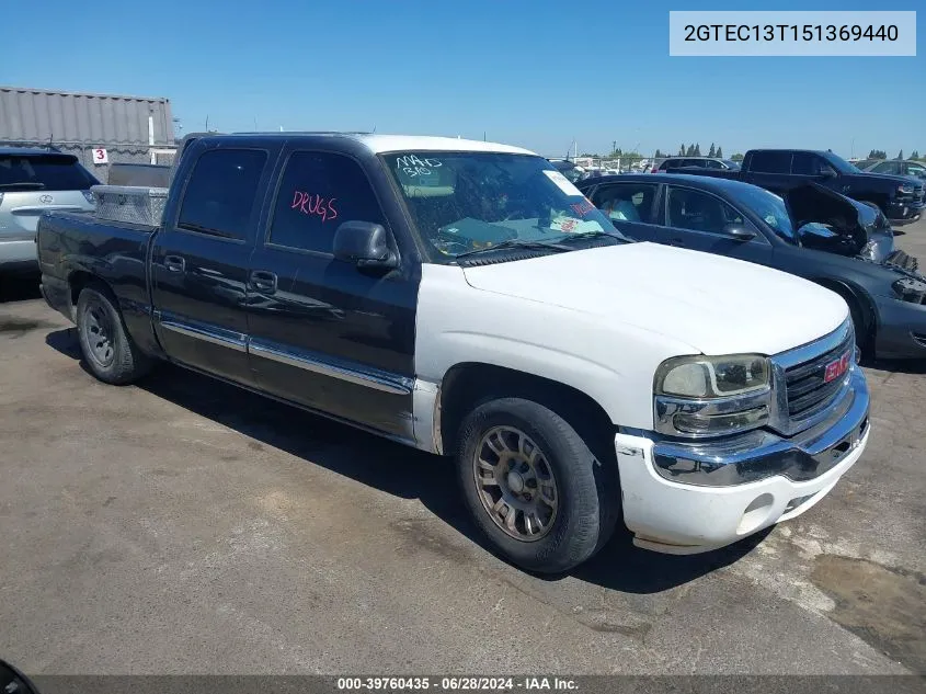 2005 GMC Sierra 1500 Sle VIN: 2GTEC13T151369440 Lot: 39760435