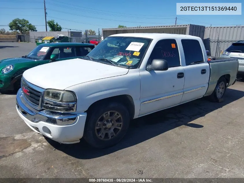 2005 GMC Sierra 1500 Sle VIN: 2GTEC13T151369440 Lot: 39760435