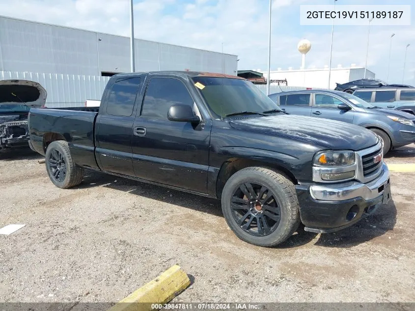 2005 GMC Sierra 1500 Sle VIN: 2GTEC19V151189187 Lot: 39847811