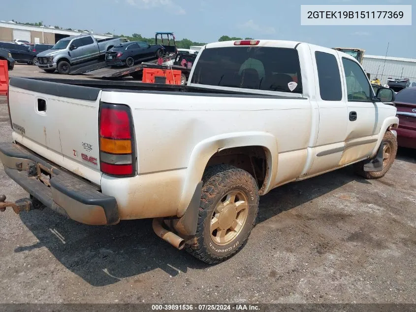 2005 GMC Sierra 1500 Sle VIN: 2GTEK19B151177369 Lot: 39891536