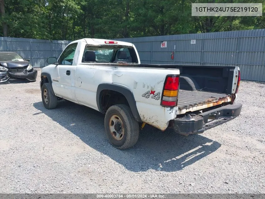 2005 GMC Sierra 2500Hd Work Truck VIN: 1GTHK24U75E219120 Lot: 40003784