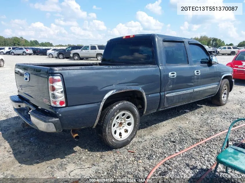 2005 GMC Sierra 1500 Sle VIN: 2GTEC13T551370087 Lot: 40094789