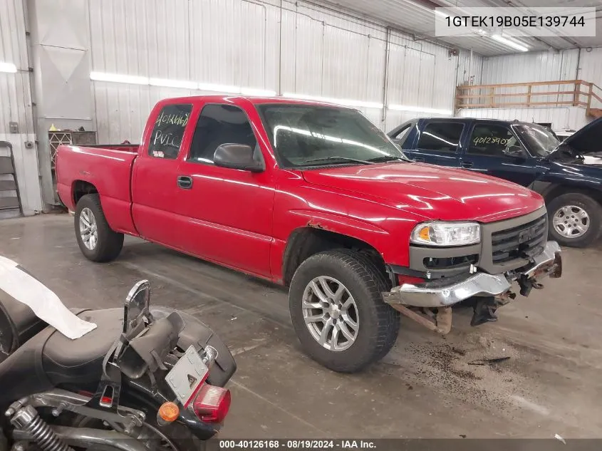 2005 GMC Sierra 1500 Sle VIN: 1GTEK19B05E139744 Lot: 40126168