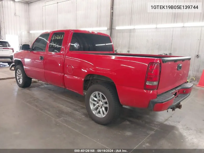 2005 GMC Sierra 1500 Sle VIN: 1GTEK19B05E139744 Lot: 40126168