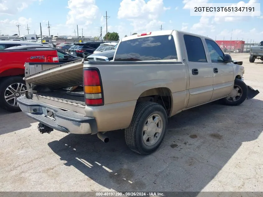 2005 GMC Sierra 1500 Sle VIN: 2GTEC13T651347191 Lot: 40197290