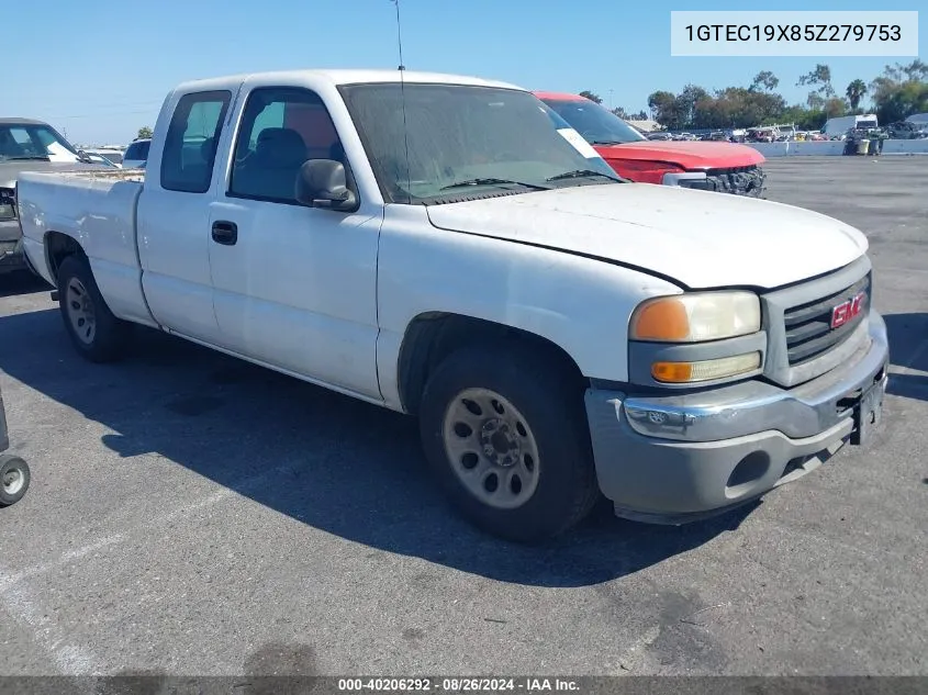 2005 GMC Sierra 1500 Work Truck VIN: 1GTEC19X85Z279753 Lot: 40206292