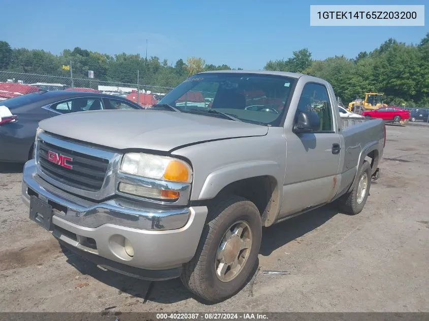 2005 GMC Sierra 1500 Sle VIN: 1GTEK14T65Z203200 Lot: 40220387