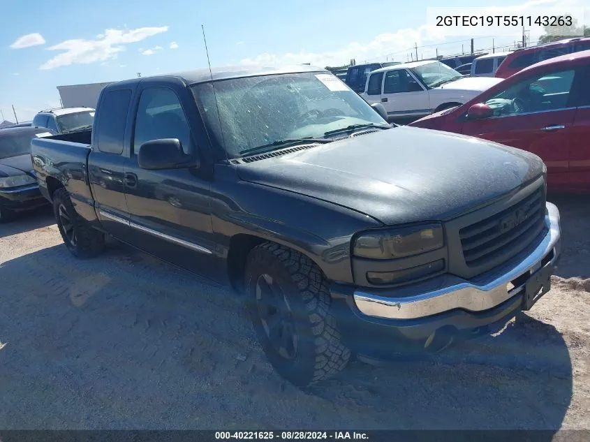 2005 GMC Sierra 1500 Sle VIN: 2GTEC19T551143263 Lot: 40221625