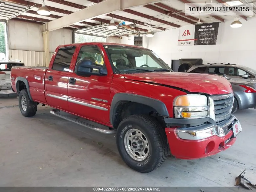 2005 GMC Sierra 2500Hd Sle VIN: 1GTHK23U75F925855 Lot: 40226585