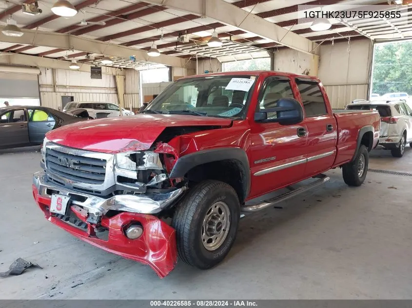 2005 GMC Sierra 2500Hd Sle VIN: 1GTHK23U75F925855 Lot: 40226585