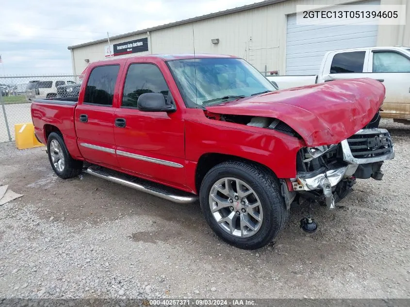 2005 GMC Sierra 1500 Sle VIN: 2GTEC13T051394605 Lot: 40257371