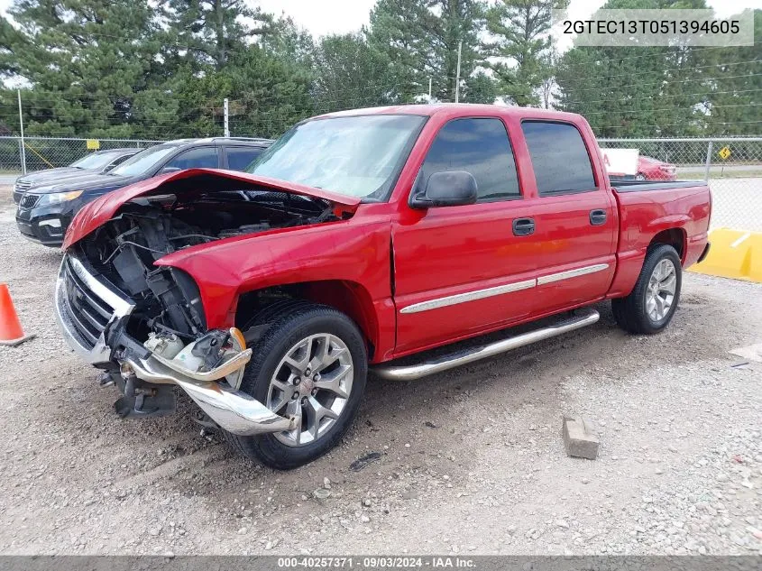 2005 GMC Sierra 1500 Sle VIN: 2GTEC13T051394605 Lot: 40257371