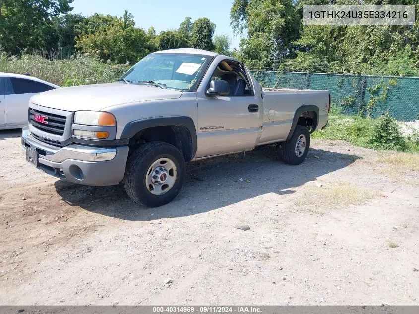 2005 GMC Sierra 2500Hd Work Truck VIN: 1GTHK24U35E334216 Lot: 40314969