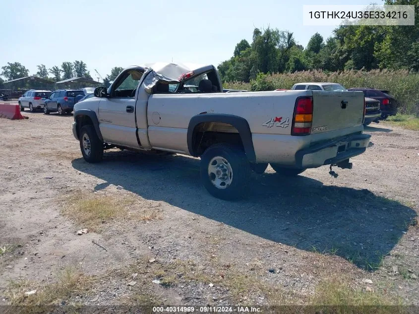 2005 GMC Sierra 2500Hd Work Truck VIN: 1GTHK24U35E334216 Lot: 40314969