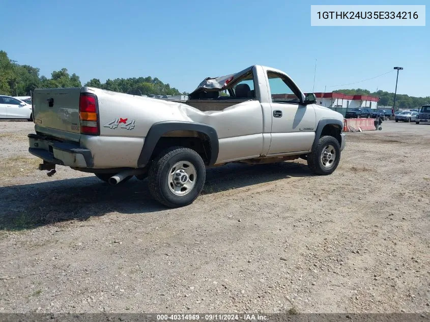 2005 GMC Sierra 2500Hd Work Truck VIN: 1GTHK24U35E334216 Lot: 40314969