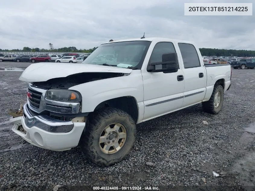 2005 GMC Sierra 1500 Slt VIN: 2GTEK13T851214225 Lot: 40324405