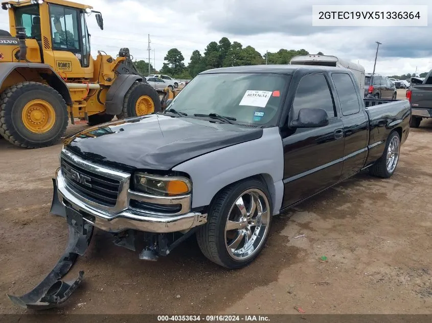 2005 GMC Sierra 1500 Sle VIN: 2GTEC19VX51336364 Lot: 40353634