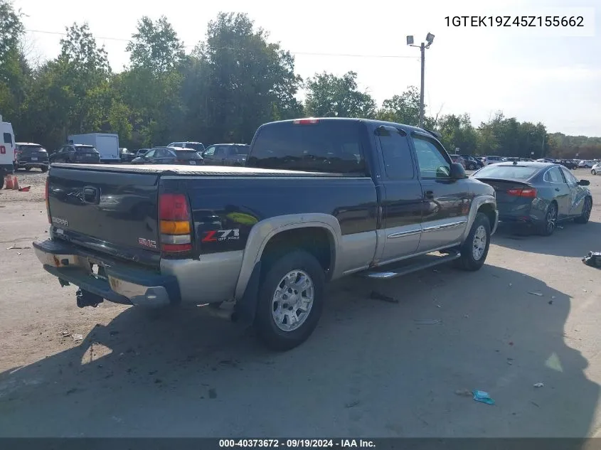 2005 GMC Sierra 1500 Slt VIN: 1GTEK19Z45Z155662 Lot: 40373672