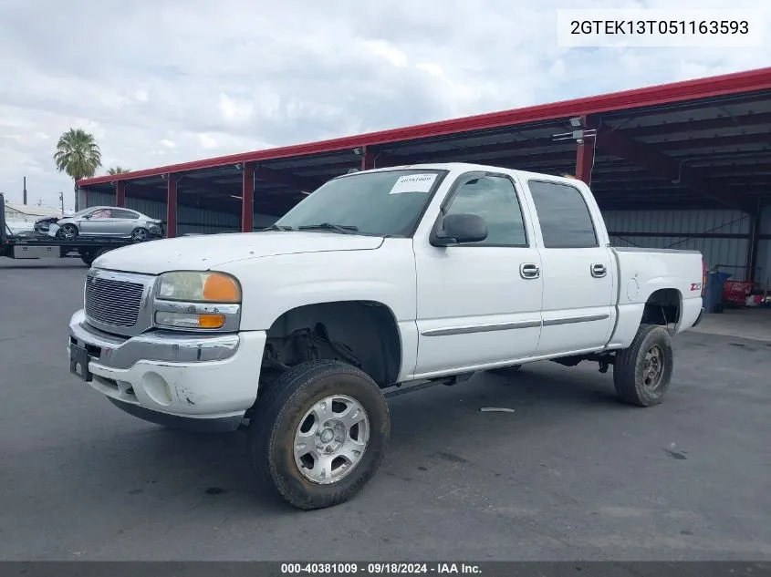 2005 GMC Sierra 1500 Sle VIN: 2GTEK13T051163593 Lot: 40381009