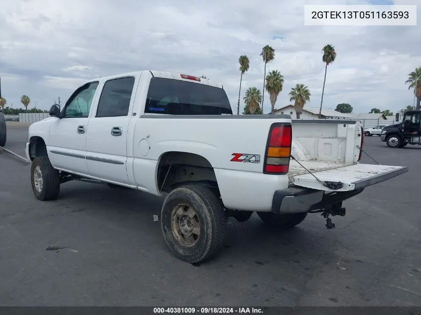 2005 GMC Sierra 1500 Sle VIN: 2GTEK13T051163593 Lot: 40381009