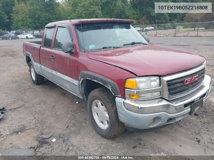 2005 GMC Sierra 1500 Sle VIN: 1GTEK19B05Z218808 Lot: 40392705