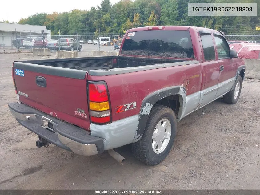 2005 GMC Sierra 1500 Sle VIN: 1GTEK19B05Z218808 Lot: 40392705