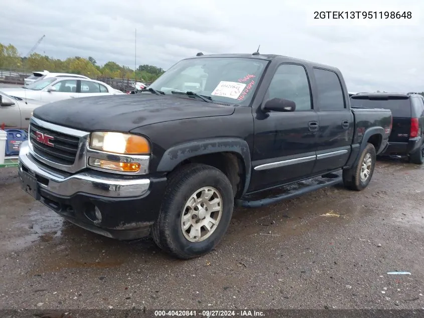 2005 GMC Sierra 1500 Sle VIN: 2GTEK13T951198648 Lot: 40420841