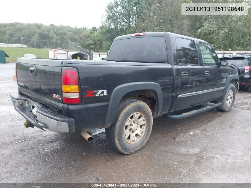 2005 GMC Sierra 1500 Sle VIN: 2GTEK13T951198648 Lot: 40420841