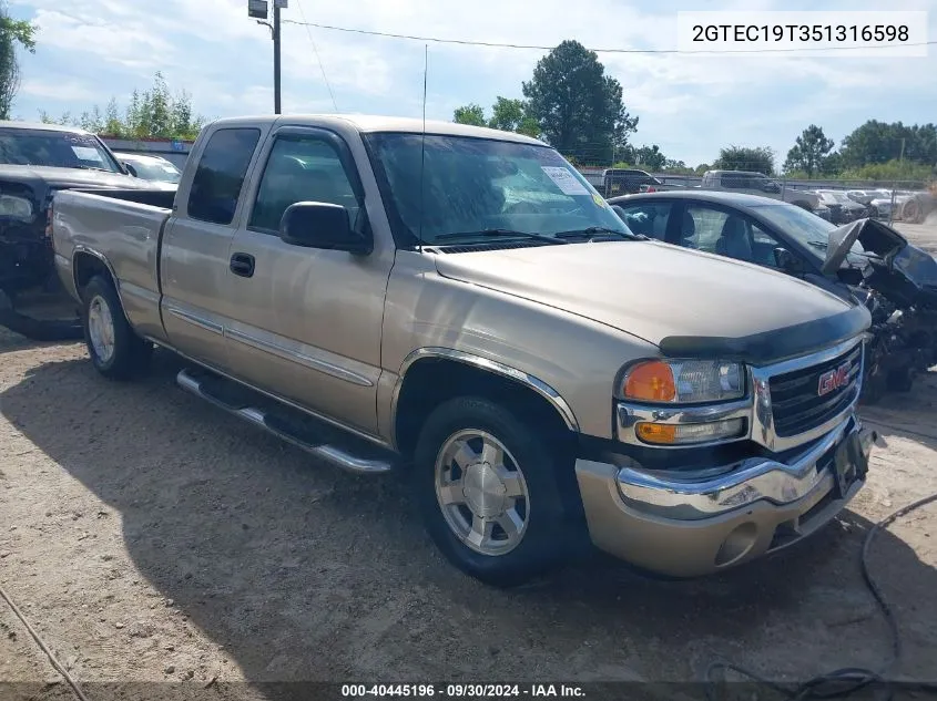 2005 GMC Sierra 1500 Sle VIN: 2GTEC19T351316598 Lot: 40445196