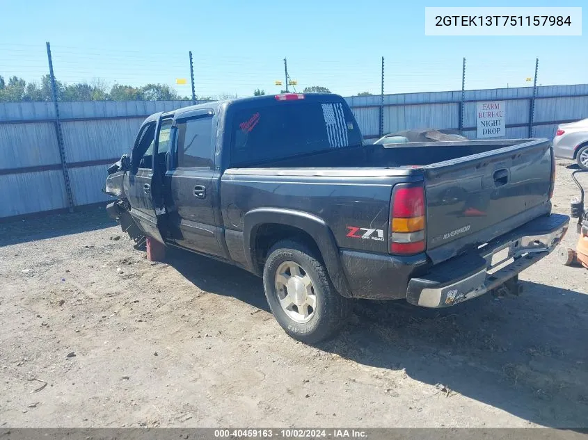 2005 GMC Sierra 1500 Sle VIN: 2GTEK13T751157984 Lot: 40459163