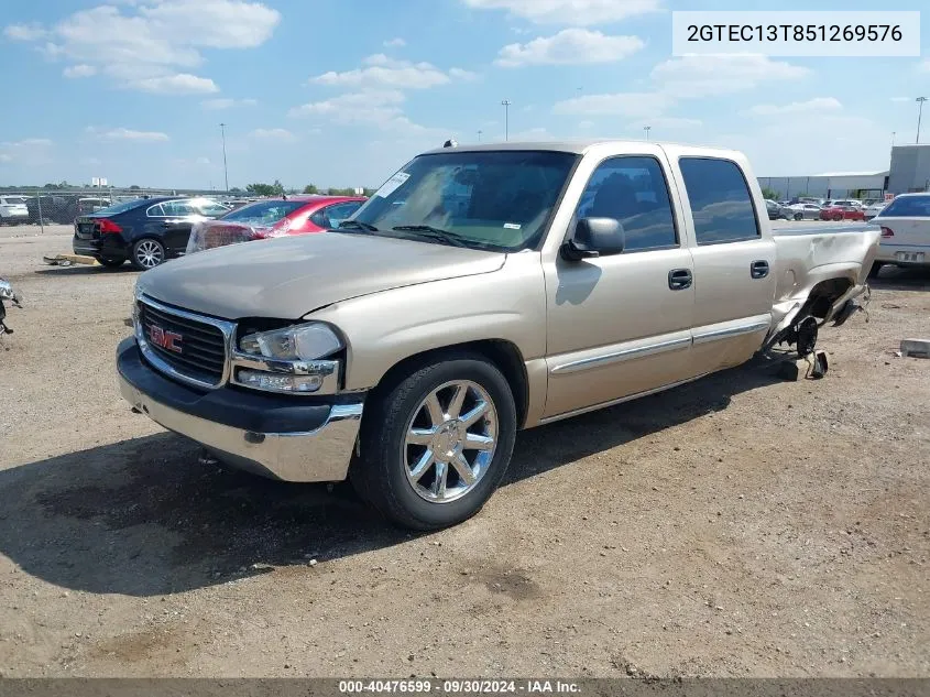 2005 GMC Sierra 1500 Sle VIN: 2GTEC13T851269576 Lot: 40476599