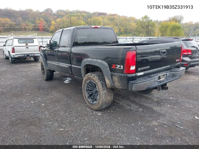 2005 GMC Sierra 1500 VIN: 1GTEK19B35Z331913 Lot: 40478438