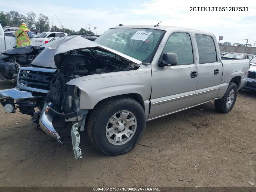 2005 GMC Sierra 1500 Slt VIN: 2GTEK13T651287531 Lot: 40512790